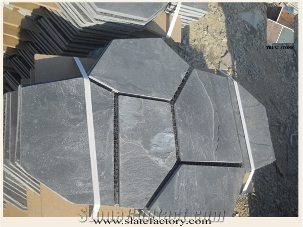 Slate Flagstone, Random Crazy Flagstone, Slate Crazy Paving, Black Slate Flagstone Paver