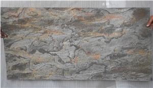 Forest Fire Slate Stone Veneer Sheets, Brown India Slate
