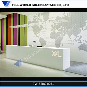 Solid Surface Reception Desk for Office, Solid Surface Marble Reception Desk
