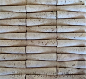 Dominican White Coral Stone Mosaics Tiles, Coral Stone Mosaic Wall Tiles