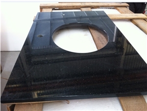Black Galaxy Granite Kitchen Countertop， Black Granite with Golden Spots