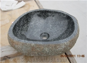 Natural Stone Granite River Rock Above Countertop Basin,Round Bathroom Sinks,Washing Oval Bowls,Very Competitive Price ,Owned Factory