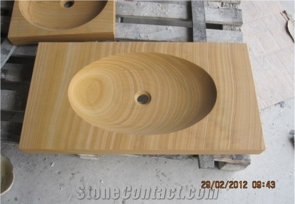 Sandstone Under Counter Basin, Countertop Basin.