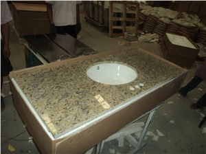 Santa Cecilia Countertops, Santa Cecilia Yellow Granite Vanity Tops, Bathroom Top, Yellow Granite Countertop, Bath Top