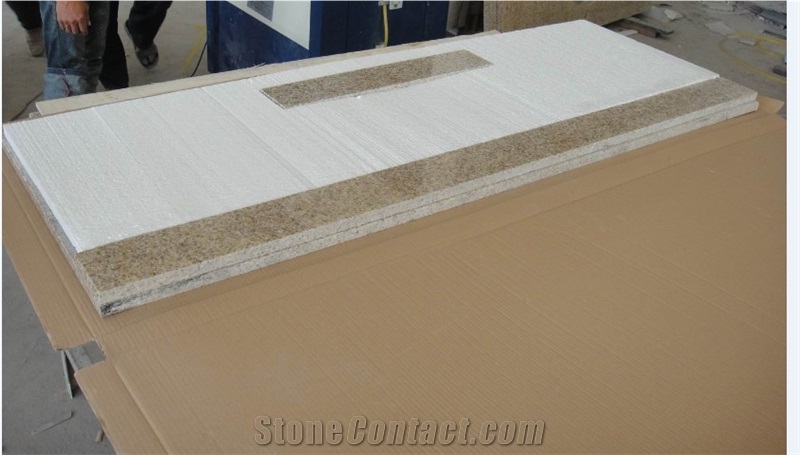 Sunset Gold Granite Kitchen Countertop, Wholesale G682 Prefab Granite Countertop, Granite G682 Countertop, G682 Yellow Granite Kitchen Countertops,Usa Best Selling Yellow Granite Bar Tops, Rust Yellow