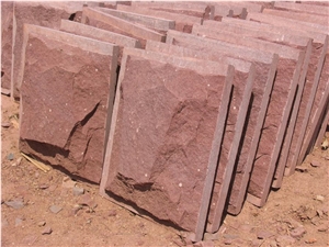 China Red Sandstone Mushroom Stone for Wall Panel