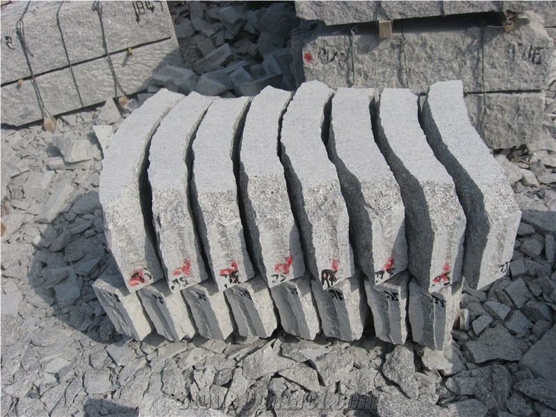 Curved Kerbs,Rough Curved Granite Kerbs, G341 Grey Granite Kerbs