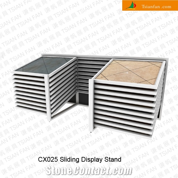 Cx025 Sliding Marble Granite Stone Display Rack for Exhibition