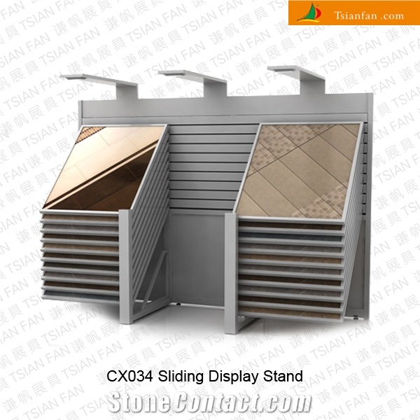 Cx034 Sliding Marble Granite Stone Display Rack for Exhibition