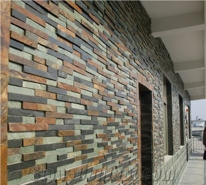 China Classic Rust Slate Cultured Stone/Stacked Stone,Ledgestone for Wall Cladding