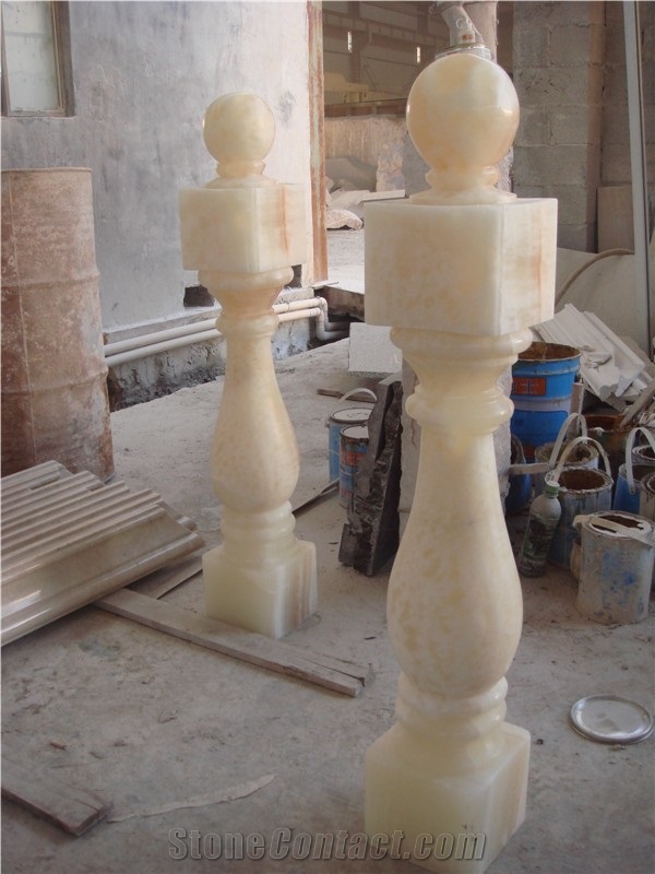 China Honey Onyx Balustrade,China Beige Onyx Baluster