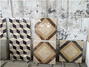 Crema Marfil Marble & Dark Emperador Marble Waterjet Flooring Tiles Crema Marfil Marble & Dark Emperador Marble Waterjet Flooring Tiles