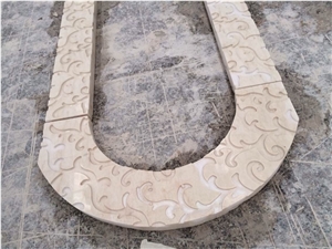 Crema Marfil Marble Flower Craving Window Surround