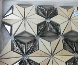 Crema Marfil Marble Mixed Glass Mosaic Crema Marfil Marble Mixed Glass Mosaic