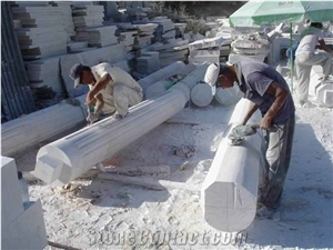 Han White Marble,China Sichuan White Marble Columns,Simple Design