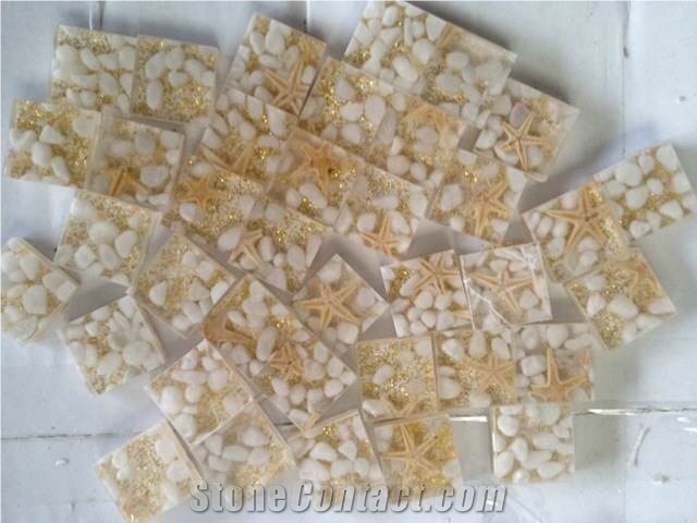 Manmade Beige Mosaic Particles