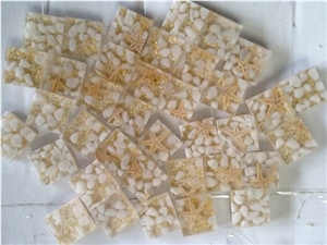Manmade Beige Mosaic Particles