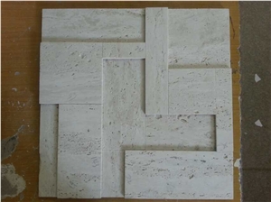 Orient White Travertine Mosaic Floor Pattern