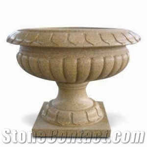 Polished G682 Granite Flower Pot