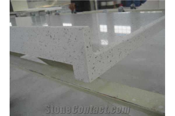 Pure White Star Quartz Stone Bathroom Tops,Vanity Top