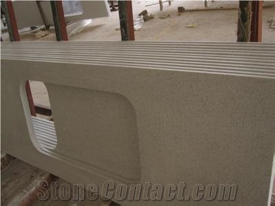 Pure White Star Quartz Stone Bathroom Tops,Vanity Top