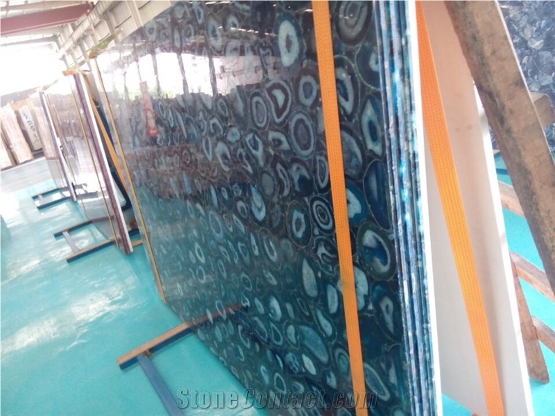 Blue Agate Semiprecious Stone Tiles