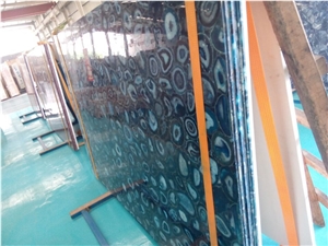 Blue Agate Semiprecious Stone Tiles