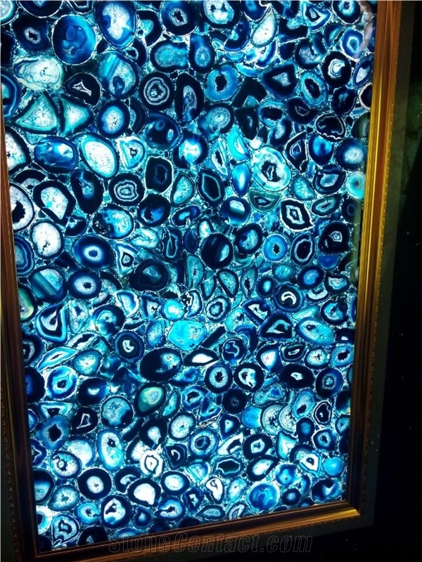 Blue Agate Semiprecious Stone Tiles