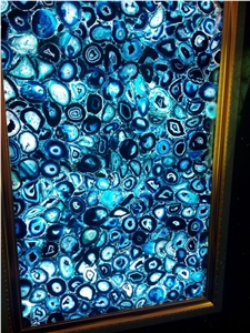 Blue Agate Semiprecious Stone Tiles