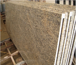 Giallo Santa Cecelia Granite Countertop, Brazil Granite Pre-Fabricated Countertop, Giallo Santa Cecili Yellow Granite Countertops