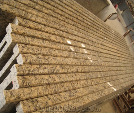 Giallo Santa Cecelia Granite Countertop, Brazil Granite Pre-Fabricated Countertop, Giallo Santa Cecili Yellow Granite Countertops