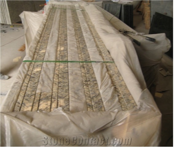 Giallo Santa Cecelia Granite Countertop, Brazil Granite Pre-Fabricated Countertop, Giallo Santa Cecili Yellow Granite Countertops
