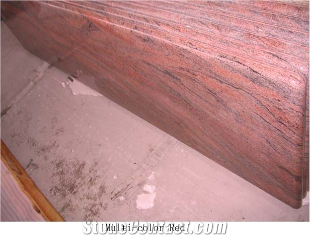 Multi-Color Red Granite Countertop, India Granite Countertop, Kitchen Countertop