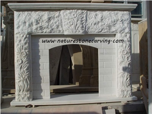 China Beijing White Marble Fireplace Mantel