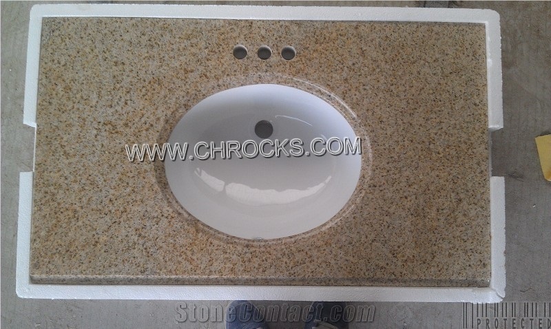 Golden Leaf Countertop,G682 Vanitytop,Yellow Granite Bath Countertop, G682 Granite Bath Tops