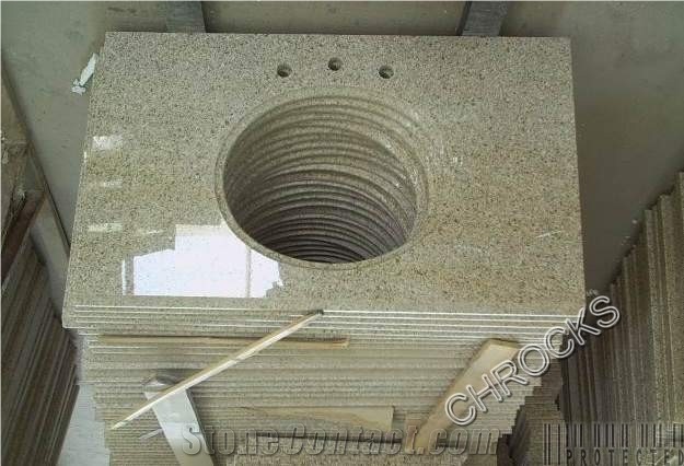 Golden Leaf Countertop,G682 Vanitytop,Yellow Granite Bath Countertop, G682 Granite Bath Tops