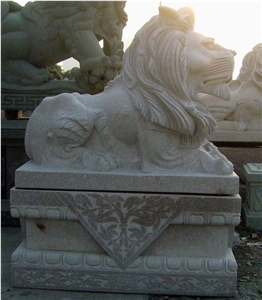 Hand Carved Chinese Granite Lions,Carved Stone