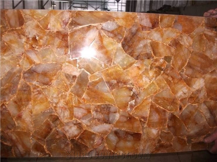 High Quality Yellow Gem Semiprecious Stone Tiles
