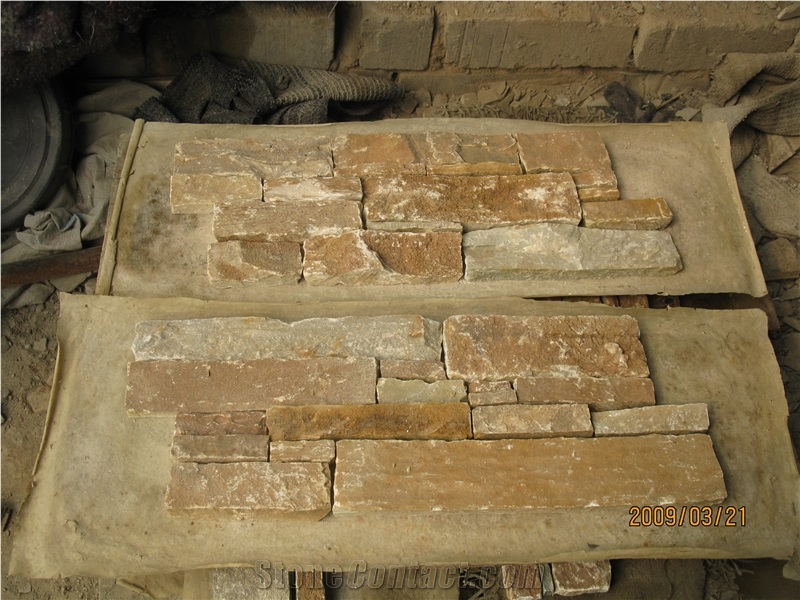 Beige Slate Cultured Stone-Cement Based Ledge Stone Panel, P014 Beige Slate Cultured Stone