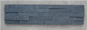 Carbon Ledger Panel-Flat Surface, Black Slate Cultured Stone
