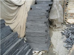 Carbon Ledger Panel-Flat Surface, Black Slate Cultured Stone