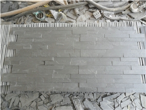 Carbon Ledger Panel-Flat Surface, Black Slate Cultured Stone
