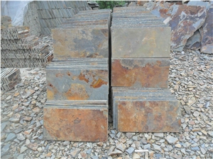 Sunset Multicolor Slate & Tiles, Rusty Slate, Hebei Rust Slate