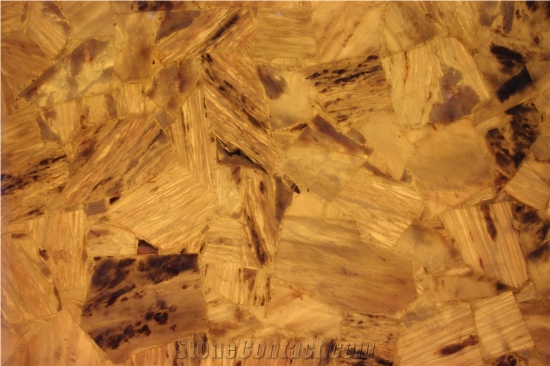 China Yellow Semiprecious Stone Slabs & Tiles