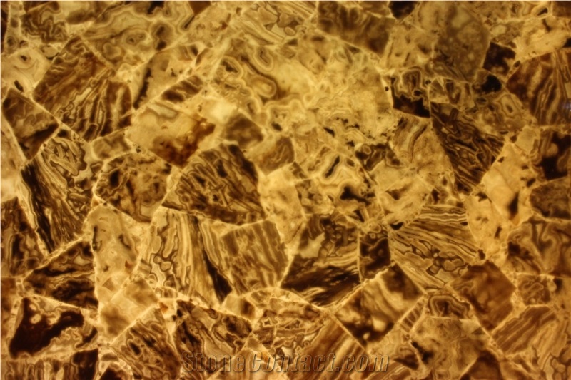 China Yellow Semiprecious Stone Slabs & Tiles