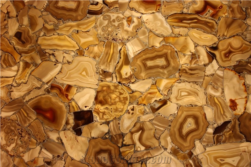 China Yellow Semiprecious Stone Slabs & Tiles