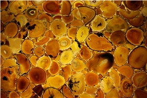 China Yellow Semiprecious Stone Slabs & Tiles