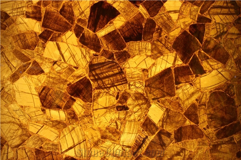 China Yellow Semiprecious Stone Slabs & Tiles