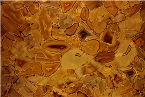 China Yellow Semiprecious Stone Slabs & Tiles