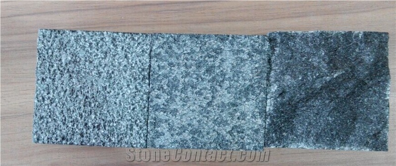 G394 Black Granite Flamed Slabs & Tiles